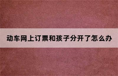 动车网上订票和孩子分开了怎么办