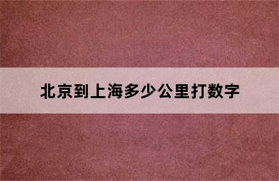 北京到上海多少公里打数字