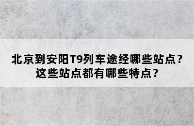北京到安阳T9列车途经哪些站点？这些站点都有哪些特点？