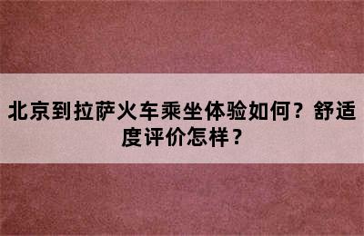 北京到拉萨火车乘坐体验如何？舒适度评价怎样？