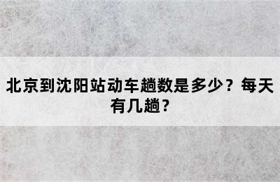 北京到沈阳站动车趟数是多少？每天有几趟？