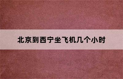 北京到西宁坐飞机几个小时