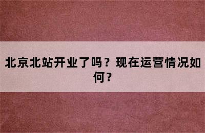 北京北站开业了吗？现在运营情况如何？