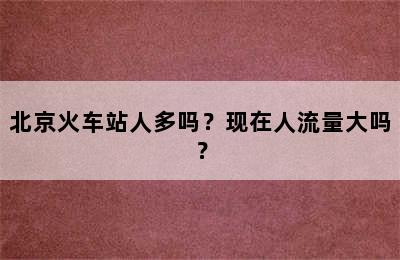 北京火车站人多吗？现在人流量大吗？