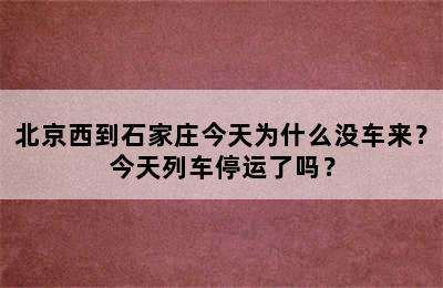 北京西到石家庄今天为什么没车来？今天列车停运了吗？