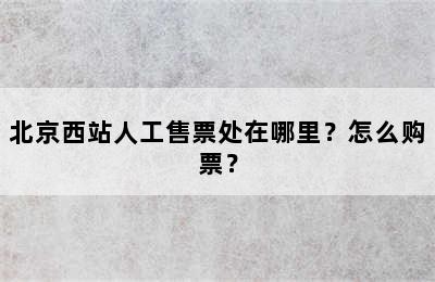 北京西站人工售票处在哪里？怎么购票？