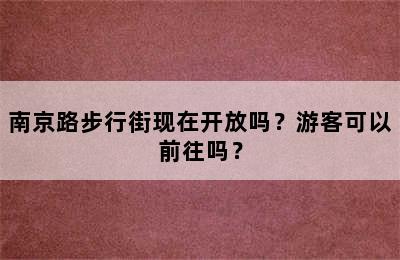 南京路步行街现在开放吗？游客可以前往吗？