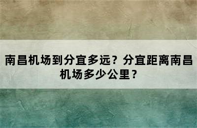 南昌机场到分宜多远？分宜距离南昌机场多少公里？