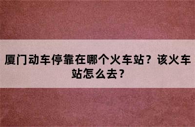 厦门动车停靠在哪个火车站？该火车站怎么去？
