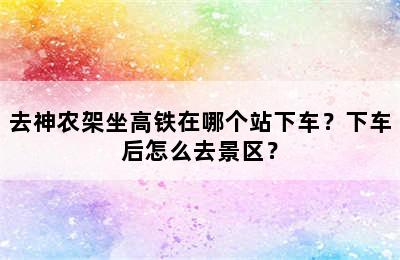 去神农架坐高铁在哪个站下车？下车后怎么去景区？
