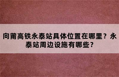 向莆高铁永泰站具体位置在哪里？永泰站周边设施有哪些？