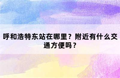 呼和浩特东站在哪里？附近有什么交通方便吗？