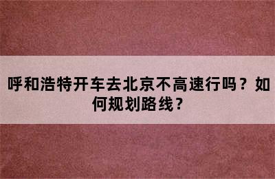 呼和浩特开车去北京不高速行吗？如何规划路线？