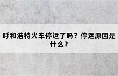 呼和浩特火车停运了吗？停运原因是什么？