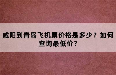 咸阳到青岛飞机票价格是多少？如何查询最低价？