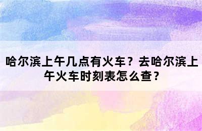 哈尔滨上午几点有火车？去哈尔滨上午火车时刻表怎么查？