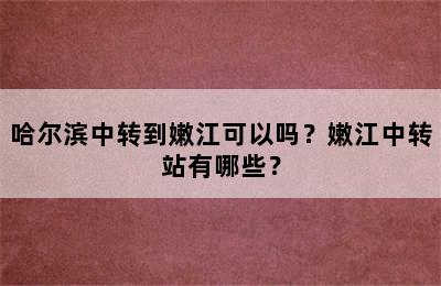 哈尔滨中转到嫩江可以吗？嫩江中转站有哪些？