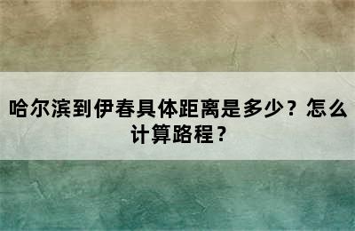 哈尔滨到伊春具体距离是多少？怎么计算路程？