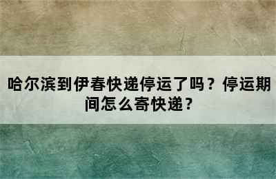 哈尔滨到伊春快递停运了吗？停运期间怎么寄快递？