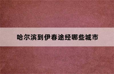 哈尔滨到伊春途经哪些城市