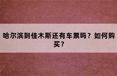 哈尔滨到佳木斯还有车票吗？如何购买？