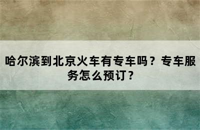 哈尔滨到北京火车有专车吗？专车服务怎么预订？