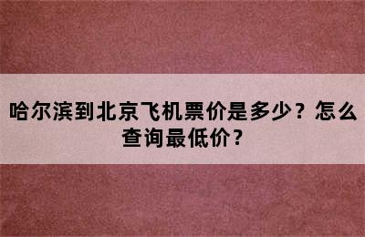 哈尔滨到北京飞机票价是多少？怎么查询最低价？