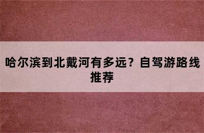 哈尔滨到北戴河有多远？自驾游路线推荐