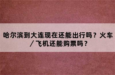 哈尔滨到大连现在还能出行吗？火车／飞机还能购票吗？