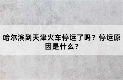 哈尔滨到天津火车停运了吗？停运原因是什么？