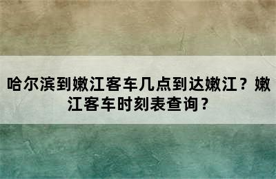 哈尔滨到嫩江客车几点到达嫩江？嫩江客车时刻表查询？