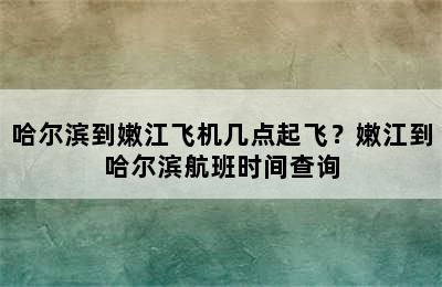 哈尔滨到嫩江飞机几点起飞？嫩江到哈尔滨航班时间查询