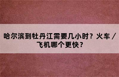 哈尔滨到牡丹江需要几小时？火车／飞机哪个更快？
