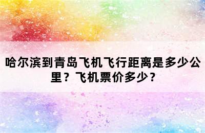 哈尔滨到青岛飞机飞行距离是多少公里？飞机票价多少？