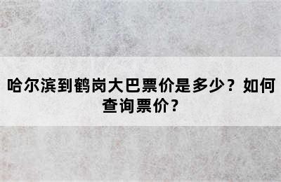 哈尔滨到鹤岗大巴票价是多少？如何查询票价？