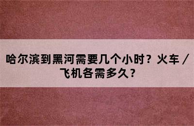 哈尔滨到黑河需要几个小时？火车／飞机各需多久？