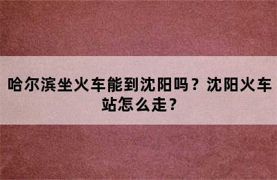 哈尔滨坐火车能到沈阳吗？沈阳火车站怎么走？