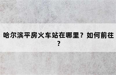 哈尔滨平房火车站在哪里？如何前往？