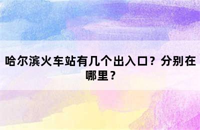 哈尔滨火车站有几个出入口？分别在哪里？