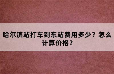 哈尔滨站打车到东站费用多少？怎么计算价格？