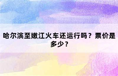 哈尔滨至嫩江火车还运行吗？票价是多少？