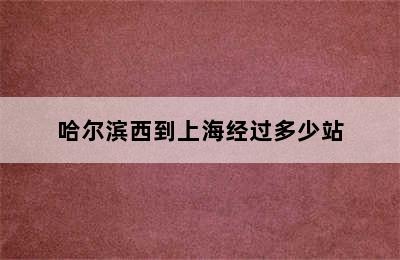 哈尔滨西到上海经过多少站