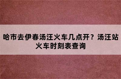 哈市去伊春汤汪火车几点开？汤汪站火车时刻表查询