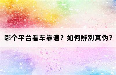 哪个平台看车靠谱？如何辨别真伪？