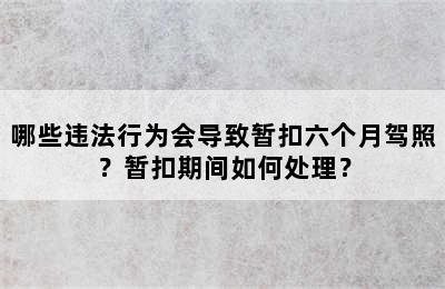 哪些违法行为会导致暂扣六个月驾照？暂扣期间如何处理？
