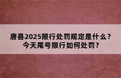 唐县2025限行处罚规定是什么？今天尾号限行如何处罚？