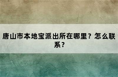 唐山市本地宝派出所在哪里？怎么联系？