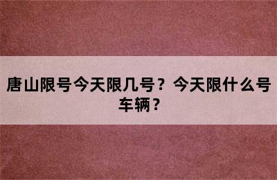 唐山限号今天限几号？今天限什么号车辆？