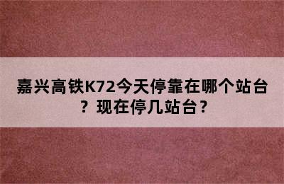 嘉兴高铁K72今天停靠在哪个站台？现在停几站台？