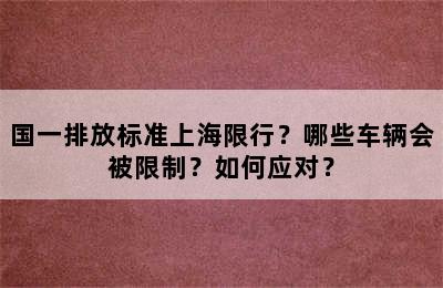 国一排放标准上海限行？哪些车辆会被限制？如何应对？